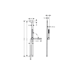 Душовий набір Hansgrohe Pulsify S 100 1jet EcoSmart 90 см, Matt Black (24382670)