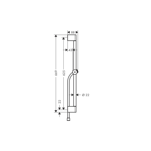 Душова штанга Hansgrohe Pulsify S 65 см зі шлангом 160 см, Matt Black (24400670)