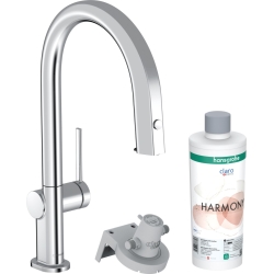 Змішувач кухонний Hansgrohe Aqittura M91 FilterSystem 210 1jet pull-out Sbox кухонний сет з Harmony (76800000) Chrome