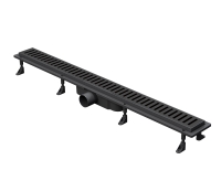 Трап лінійний AQUA 70cм та решіткою Line mattblack