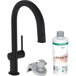 Змішувач кухонний Hansgrohe Aqittura M91 FilterSystem 210 1jet pull-out Sbox кухонний сет з Harmony (76800670) Matt Black