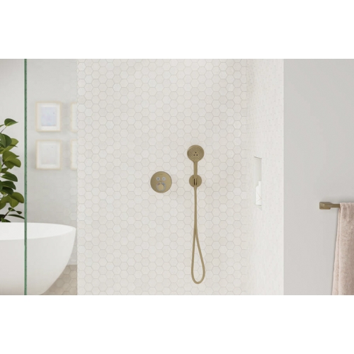 Термостат прихованого монтажу Hansgrohe ShowerSelect S на 2 клавіші Brushed Bronze 15743140