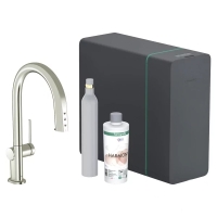 Змішувач кухонний Hansgrohe Aqittura M91 SodaSystem 210 1jet pull-out Sbox кухонний сет (76806800) Stainless Steel