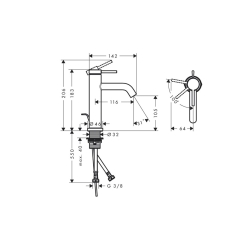 Змішувач Hansgrohe Tecturis S 110 CoolStart для умивальника, Brushed Bronze (73314140)