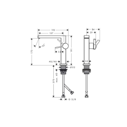 Смеситель Hansgrohe Tecturis E 150 Fine CoolStart для умывальника без донного клапана, Brushed Bronze (73041140)