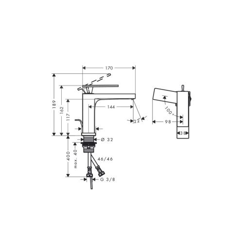 Змішувач Hansgrohe Tecturis E 110 CoolStart для умивальника, Brushed Bronze (73014140)