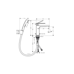 Змішувач Hansgrohe Tecturis E 110 для умивальника з гігієнічною лійкою, Chrome (73210000)