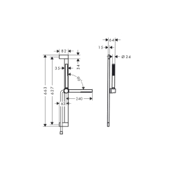 Душовий набір Hansgrohe Pulsify S 100 1jet EcoSmart+ 65 см, Chrome (24373000)