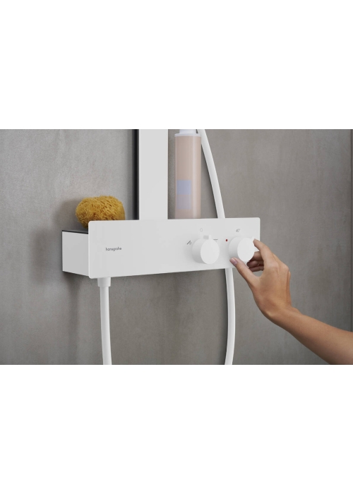 Душевая система Hansgrohe Rainfinity Showerpipe 360 1jet с термостатом ShowerTablet 350, Matt White 26853700