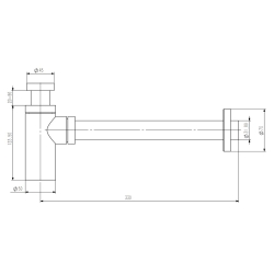 Сифон для умивальника Koller Pool латунь d32, чорний 1049520648