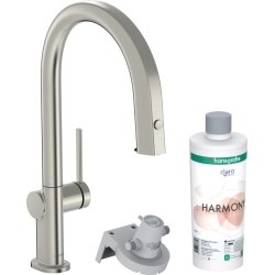 Змішувач кухонний Hansgrohe Aqittura M91 FilterSystem 210 1jet pull-out Sbox кухонний сет з Harmony (76800800) SSF