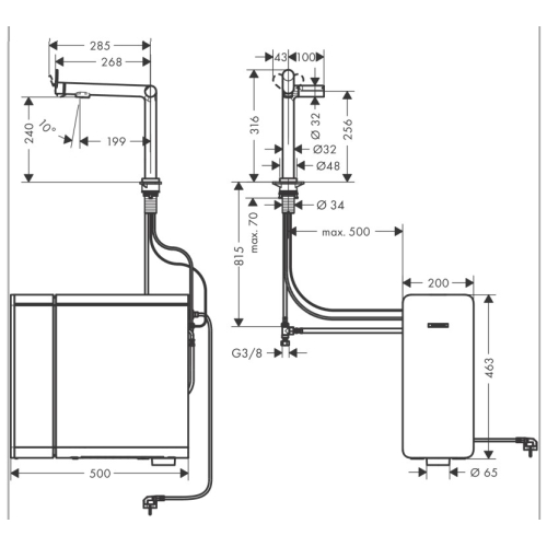 Змішувач кухонний Hansgrohe Aqittura M91 SodaSystem 240 1jet кухонний сет (76810000) Chrome