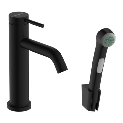 Змішувач Hansgrohe Tecturis S 110 для умивальника з гігієнічною лійкою, Matt Black (73211670)