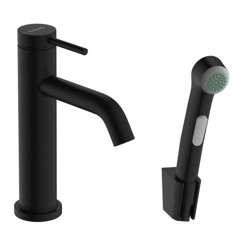 Змішувач Hansgrohe Tecturis S 110 для умивальника з гігієнічною лійкою, Matt Black (73211670)