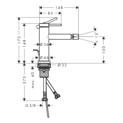 Змішувач Hansgrohe Tecturis S для біде, Chrome (73201000)