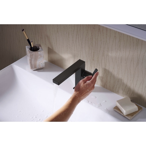 Смеситель Hansgrohe Tecturis E 110 Fine CoolStart для умывальника с донным клапаном pop-up, Matt Black (73023670)