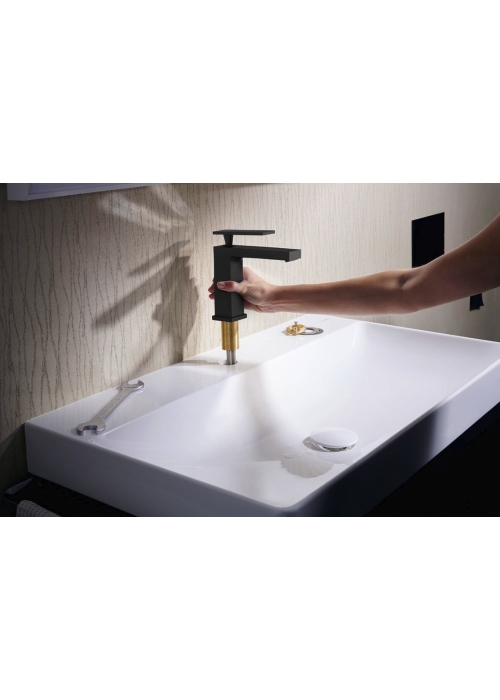 Смеситель Hansgrohe Tecturis E 110 CoolStart для умывальника, Matt Black (73014670)