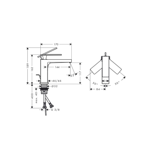 Змішувач Hansgrohe Tecturis E 110 для умивальника Matt White (73010700)