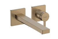 Змішувач Hansgrohe Tecturis E 225 для умивальника зі стіни, Brushed Bronze (73051140)