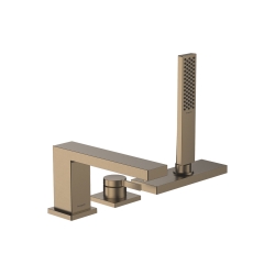 Смеситель Hansgrohe Tecturis E врезной на край ванны на 3 отверстия с sBox, Brushed Bronze (73443140)