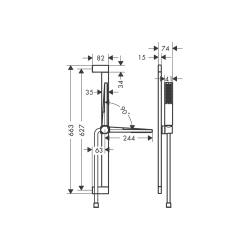 Душевой набор Hansgrohe Pulsify E 100 1jet EcoSmart 65 см Matt Black (24370670)