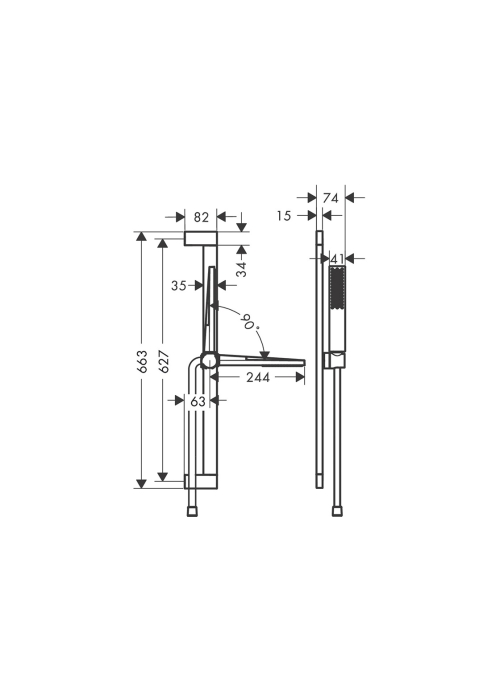 Душовий набір Hansgrohe Pulsify E 100 1jet EcoSmart 65 см Matt Black (24370670)