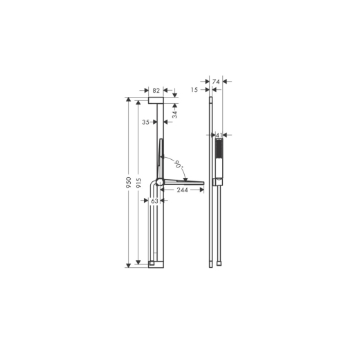 Душовий набір Hansgrohe Pulsify E 100 1jet EcoSmart+ 90 см, Matt Black (24381670)