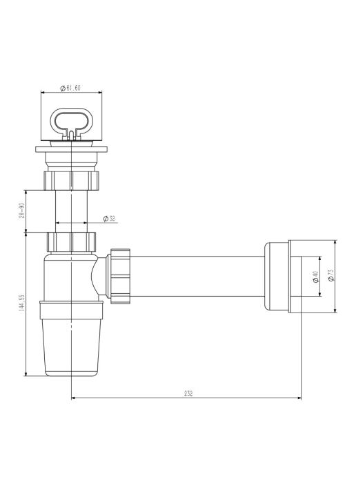 Сифон для умывальника Koller Pool d40 1049660149