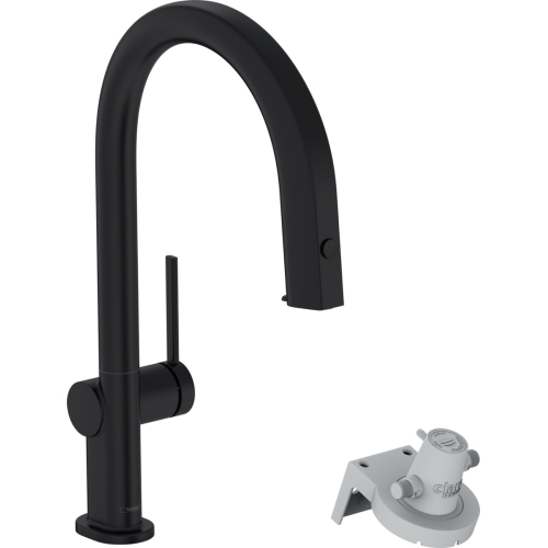 Змішувач кухонний Hansgrohe Aqittura M91 FilterSystem 210 1jet pull-out кухонний (76803670) Matt Black