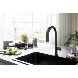 Смеситель кухонный Hansgrohe Aqittura M91 FilterSystem 210 1jet pull-out кухонный Matt Black 76803670