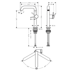 Смеситель для умывальника, поворотный излив,  Hansgrohe Tecturis S 210 Fine CoolStart Chrome (73360000)