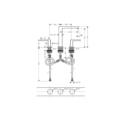 Змішувач Hansgrohe Tecturis E для умивальника на 3 отвори, Chrome (73030000)