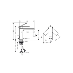 Смеситель Hansgrohe Tecturis E 110 для умывальника, Brushed Bronze (73010140)