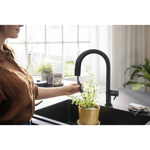 Змішувач кухонний Hansgrohe Aqittura M91 FilterSystem 210 1jet pull-out кухонний сет з Harmony (76801670) Matt Black