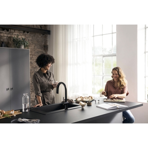 Змішувач кухонний Hansgrohe Aqittura M91 FilterSystem 210 1jet pull-out кухонний сет з Harmony (76801670) Matt Black