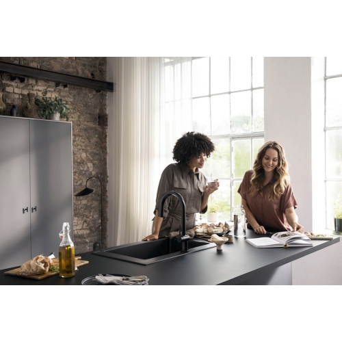 Змішувач кухонний Hansgrohe Aqittura M91 FilterSystem 210 1jet pull-out кухонний сет з Harmony (76801670) Matt Black