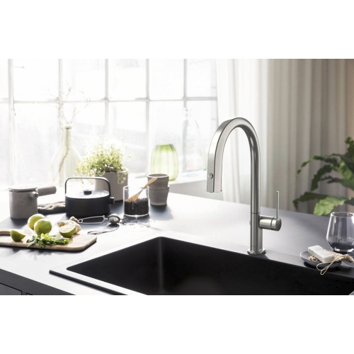 Змішувач кухонний Hansgrohe Aqittura M91 FilterSystem 210 1jet pull-out кухонний (76803800) Stainless Steel Finish