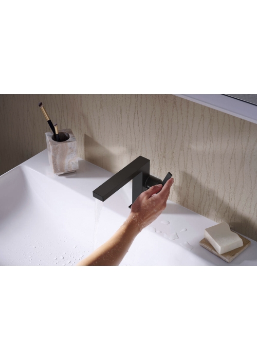 Смеситель Hansgrohe Tecturis E 110 Fine CoolStart для умывальника, Matt Black (73020670)