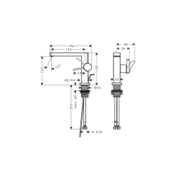 Змішувач Hansgrohe Tecturis E 110 Fine CoolStart для умивальника з донним клапаном pop-up, Brushed Bronze (73023140)