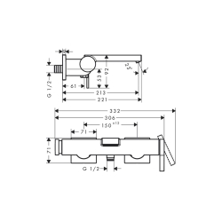 Змішувач Hansgrohe Tecturis E для ванни, Brushed Bronze (73420140)