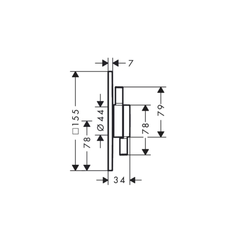 Змішувач прихованого монтажу Hansgrohe DuoTurn Q на 1 функцію, Brushed Bronze 75614140