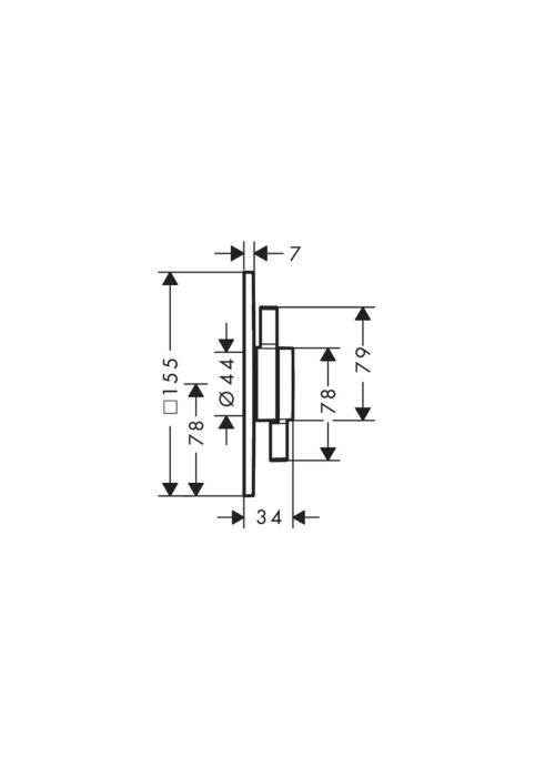 Смеситель скрытого монтажа Hansgrohe DuoTurn Q на 1 функцию, Brushed Bronze 75614140