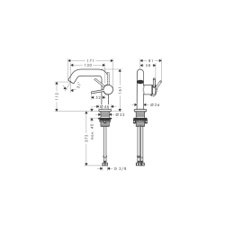 Змішувач Hansgrohe Tecturis S 110 Fine CoolStart для умивальника, Matt Black (73320670)