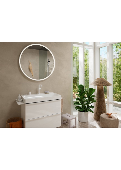 Смеситель для умывальника, поворотный излив, Hansgrohe Tecturis S 210 Fine CoolStart Matt White (73360700)