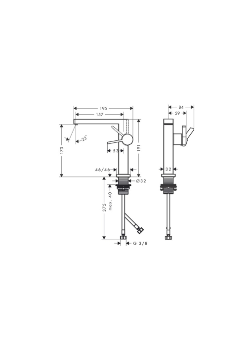 Змішувач для умивальника Hansgrohe Tecturis E 150 Fine CoolStart , Chrome (73040000)