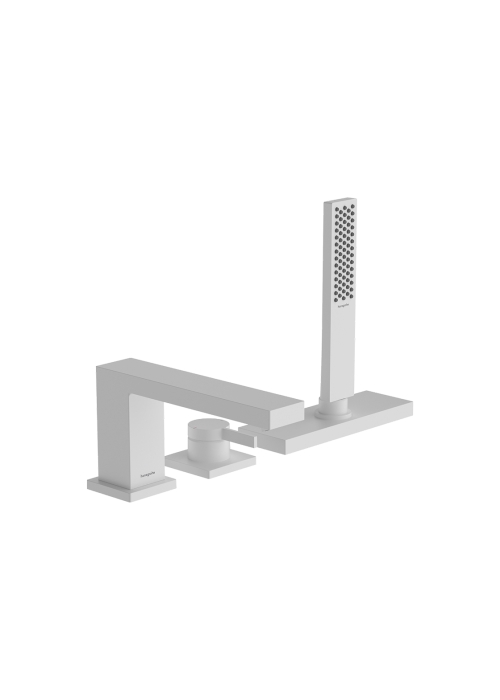 Смеситель Hansgrohe Tecturis E врезной на край ванны на 3 отверстия с sBox, Matt White (73443700)