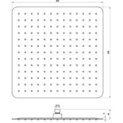  Верхний душ Ravak Chrome Slim, квадратный 400 мм X07P666