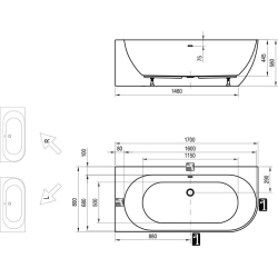  Ванна Ravak Freedom Corner R 170x80 см XC00100040