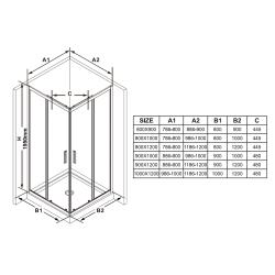 Душевая кабина Ravak Blix Slim BLSRV2-80  Черный TRANSPARENT X1LM40300Z1