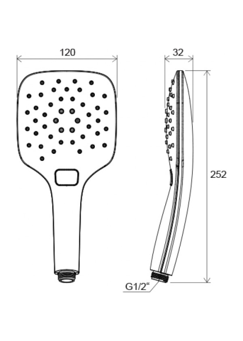  Лейка ручного душа Ravak 958.20, 3 функции, 120 мм, черный X07P569